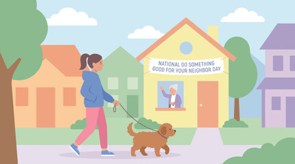 Naklejka premium National Do Something Good for Your Neighbor Day Illustration