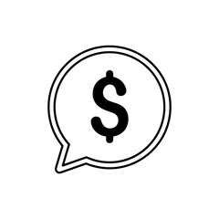 Fototapeta premium Refund Message Icon Black Outline Isolated Vector Illustration on White Background