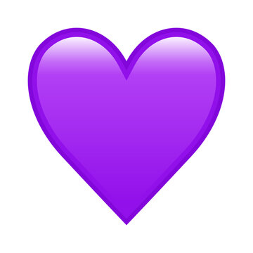 Purple heart icon, vector illustration, isolated on transparent background. 