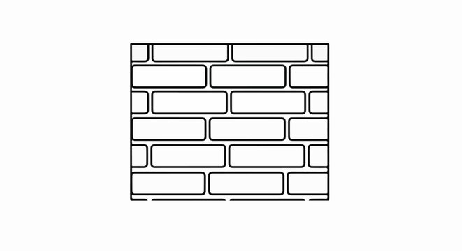 A simple black outline of a brick wall pattern