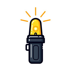 Naklejka premium Bright flashlight with glowing light beam