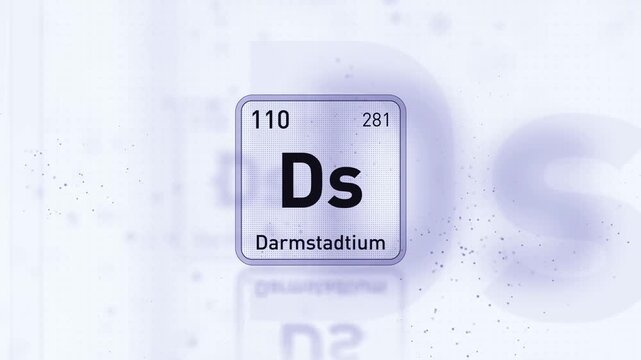 Periodic Table Element Darmstadtium Ds Animation. Modern And Minimal Design.