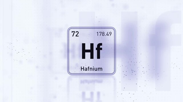 Periodic Table Element Hafnium Hf Animation. Modern And Minimal Design.