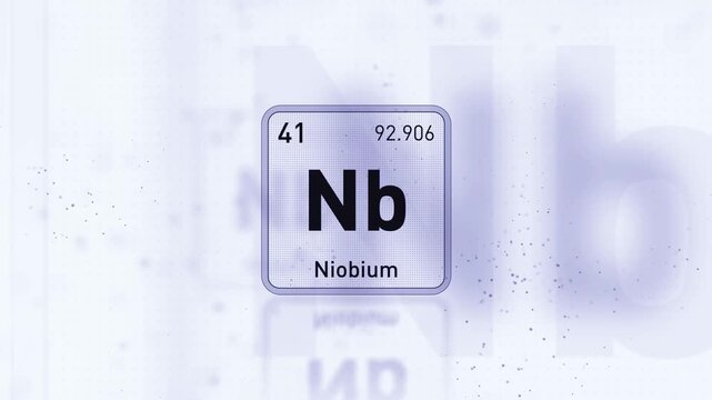 Periodic Table Element Niobium Nb Animation. Modern And Minimal Design.