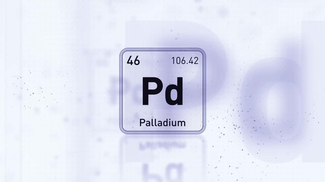 Periodic Table Element Palladium Pd Animation. Modern And Minimal Design.