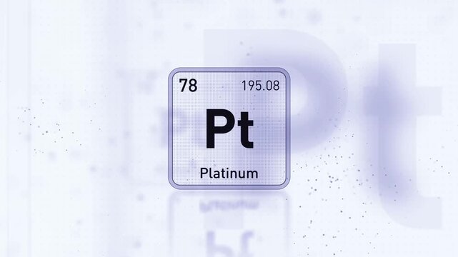 Periodic Table Element Platinum Pt Animation. Modern And Minimal Design.