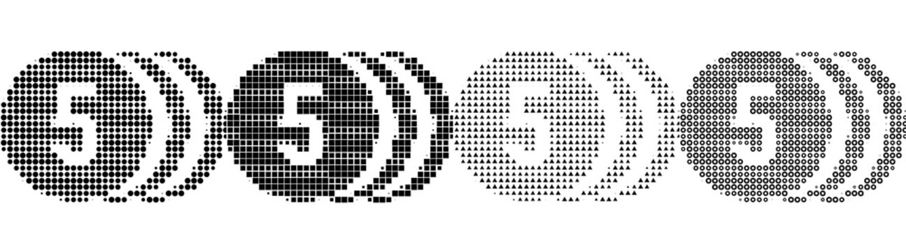 Retro halftone icon collection - expensive. Shopping retail store and consumer commerce. Vintage dot pattern illustration. Classic comic book look. High-contrast monochrome detail.