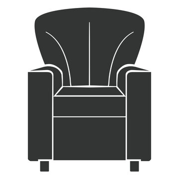 Club chair flat icon