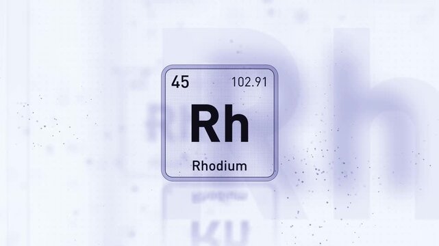 Periodic Table Element Rhodium Rh Animation. Modern And Minimal Design.