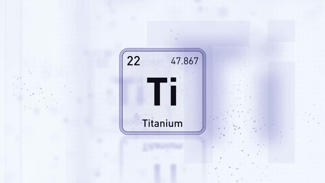 Periodic Table Element Titanium Ti Animation. Modern And Minimal Design.
