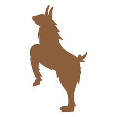 Obraz premium Llama on hind legs silhouette
