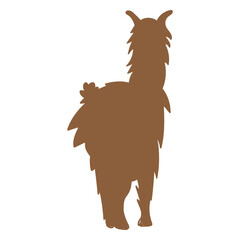Obraz premium Llama standing silhouette