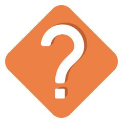 Fototapeta na wymiar Orange square question mark icon