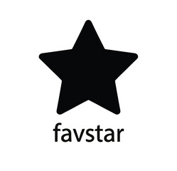 Fototapeta premium Black star symbol with favstar text