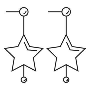 Star dangle earrings stroke icon