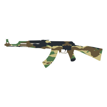 Ak 47 assault rifle camouflage icon