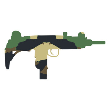Uzi machine pistol camouflage icon