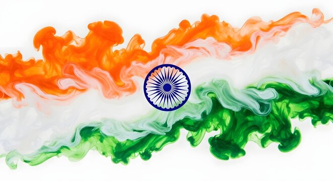 Vibrant independence day india a colorful abstract representation of the indian tricolor flag for august 15th celebrations