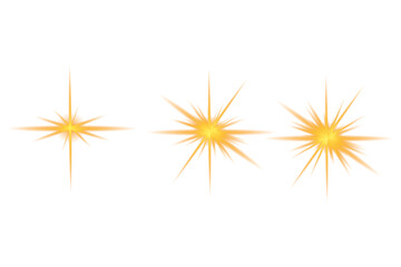 Fototapeta premium Three bright starbursts a sparkling visual representation of light and energy