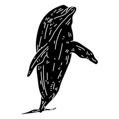 Dolphin swimming tail flipper silhouette © Vexels