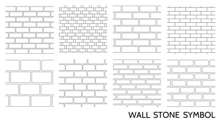Landscape geographic icons, for architecture depicting a stone wall, with a vector texture, set © Anminsi