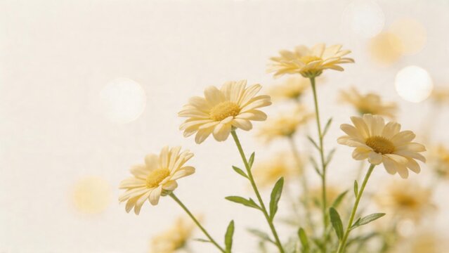Yellow daisies with bokeh background