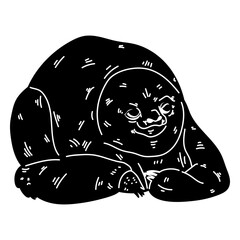 Obraz premium Claw sloth silhouette detail