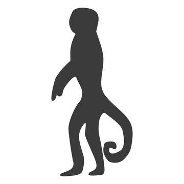 Monkey leg muzzle tail silhouette