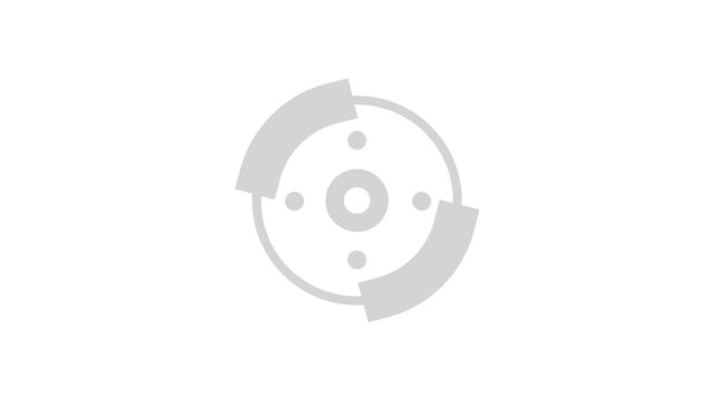 White Car brake disk with caliper icon isolated on White background.