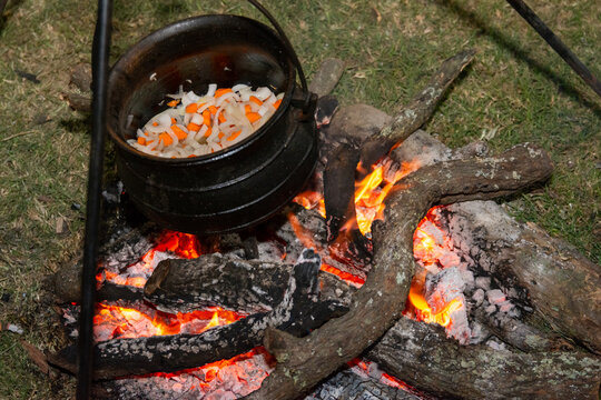 Traditional Beef Tripe Stew Served in Rustic Clay Bowl - Cazuela de Mondongo