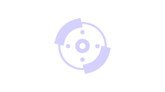 blue Car brake disk with caliper icon isolated on White background.