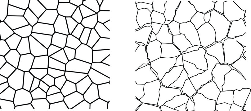 Geometric pattern vector. Architecture CAD hatch pattern set. Modern cellular in both outline and solid fill styles. Background, Mosaic, architectural textures, laser cutting, brick, tile pattern.