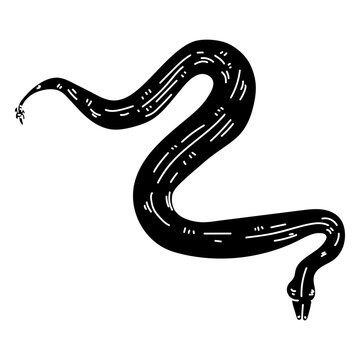 Snake tail twisting silhouette detail