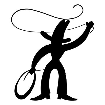 Cowboy with lasso silhouette