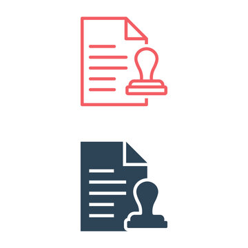 Stamp icons set. Approval signage trendy illustration.
