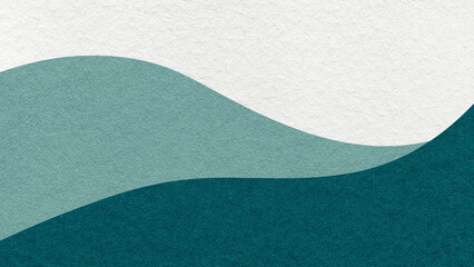 Abstract white, light teal, dark emerald texture paper background, wavy layers. Wave pattern with copy space for banner © nikol85