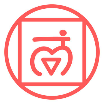 Root chakra line icon