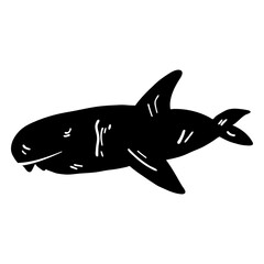 Whale cachalot flipper tail giant detailed silhouette © Vexels