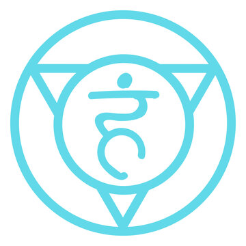 Throat chakra line icon