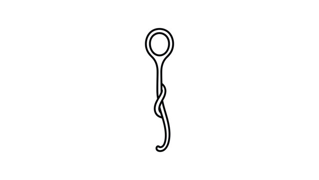 Sperm cell under microscope closeup.