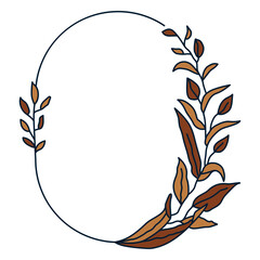 Fototapeta premium Ornament floral oval frame