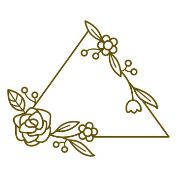 Equilateral triangle floral frame stroke