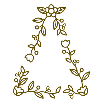 Triangle floral frame stroke