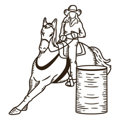 Fototapeta premium Wild west cowboy woman stroke