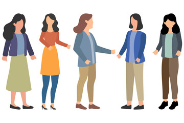 Fototapeta premium Diverse Business Women Standing and Having Discussion Together Illustration