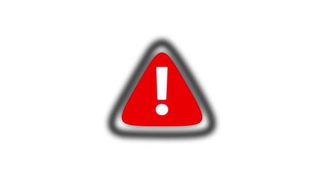 Warning symbol animation. Animated warning exclamation icon.