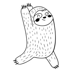 Obraz premium Sloth cute animal yoga simple stroke character