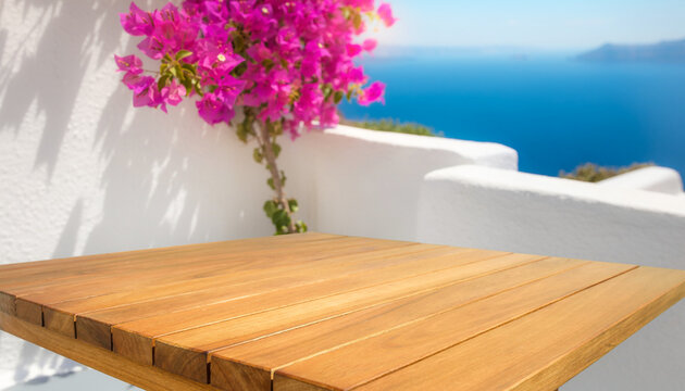 Mediterrane Terrasse mit Meerblick f&uuml;r Produkt- und Textpr&auml;sentation