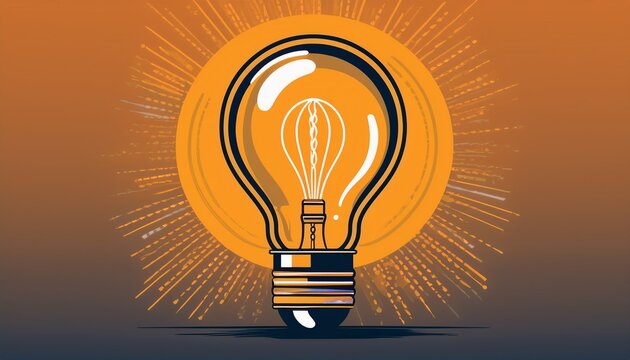 educational concept poster an light bulb illuminates the text simple flat background vertical poster