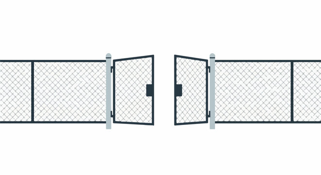 Open chain link fence gate